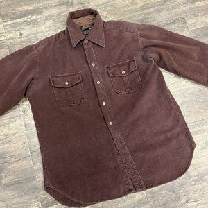 Vintage Eddie Bauer‎ Brown Flannel Shirt Shacket Men NO SIZE TAG Distressed
